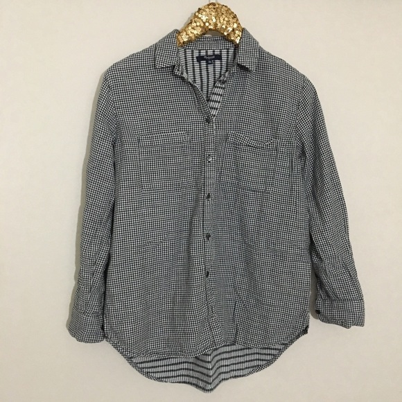 Madewell oversized gingham button down top xs - Picture 4 of 8